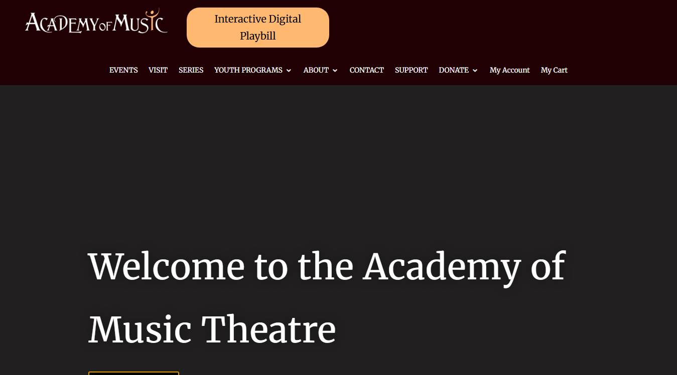 Website screenshot for Academy of Music