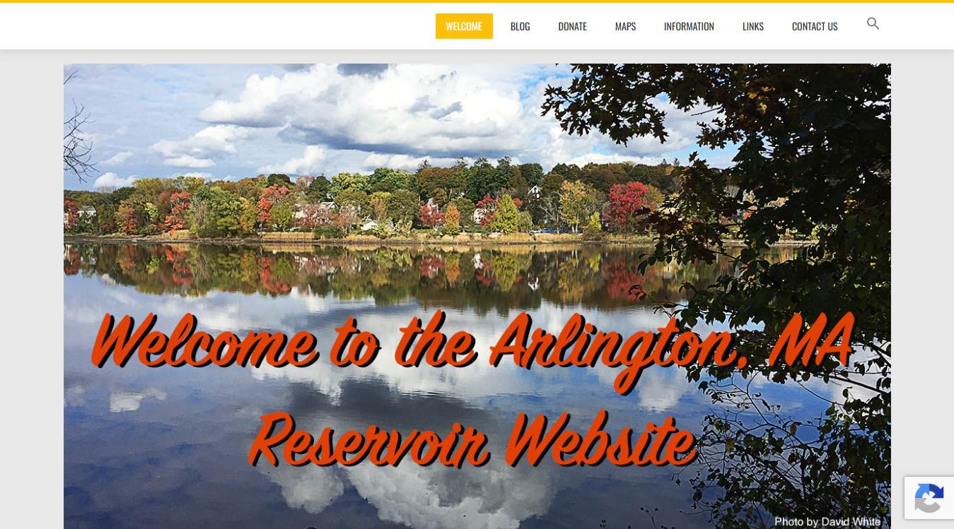 Website screenshot for Arlington Reservoir