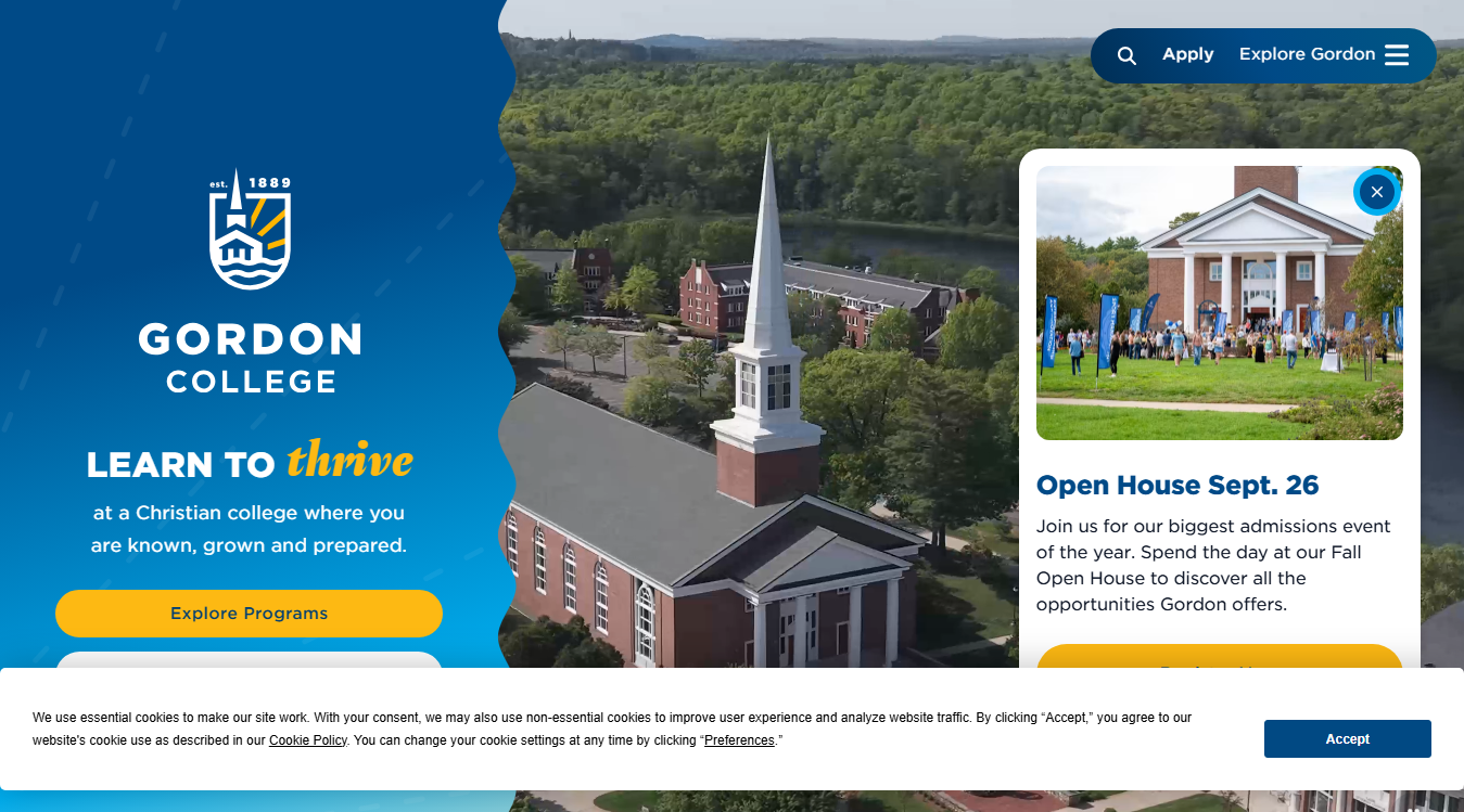 Website screenshot for Barrington Center for the Arts
