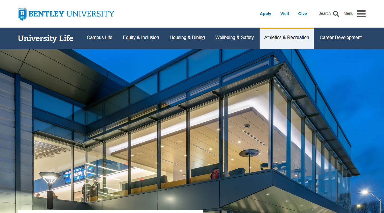 Website screenshot for Bentley Arena