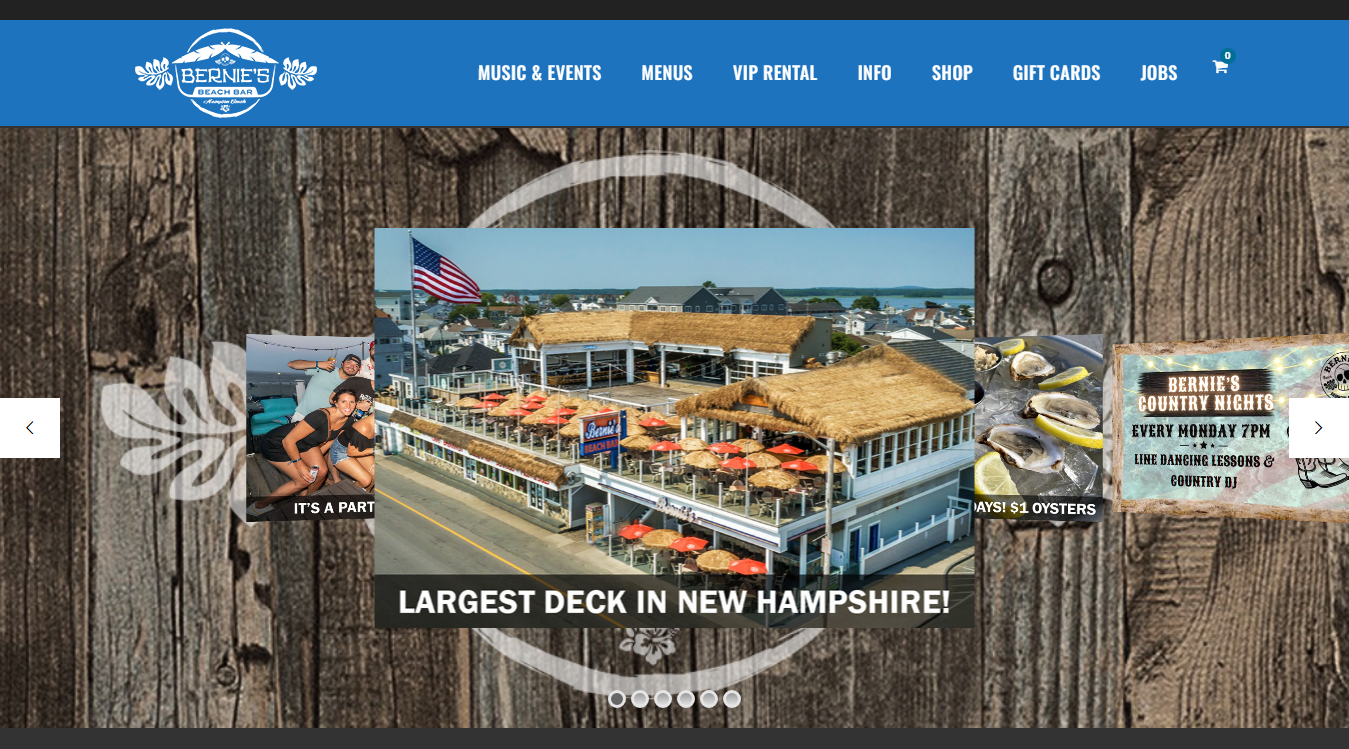 Website screenshot for Bernie's Beach Bar