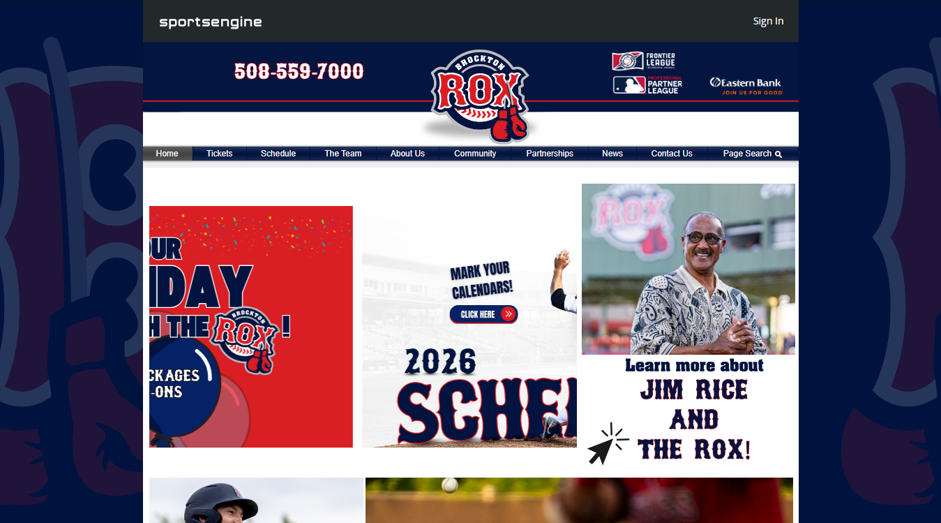 Website screenshot for Campanelli Stadium