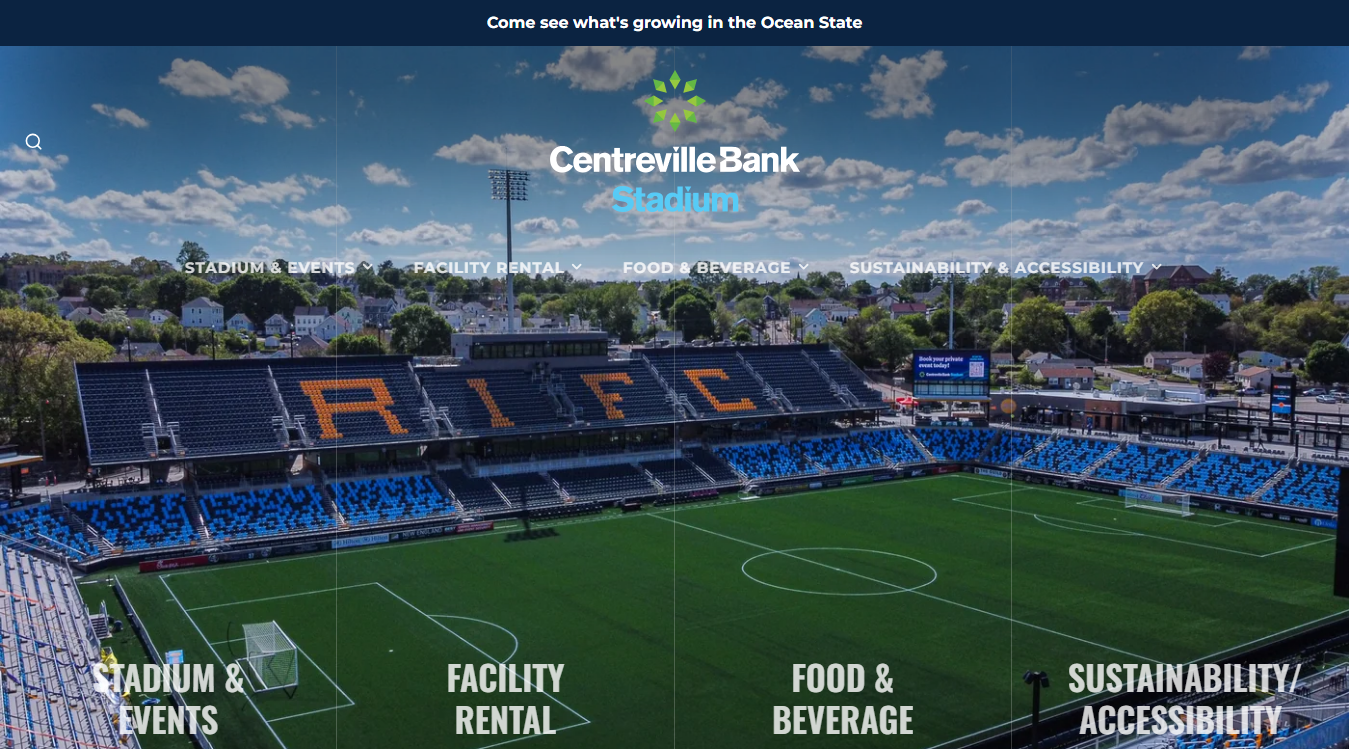 Website screenshot for Centreville Bank Stadium