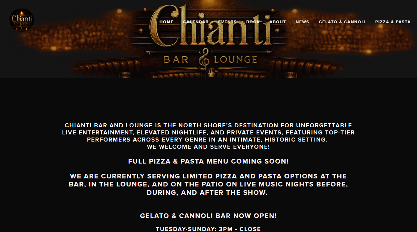 Website screenshot for Chianti Cafe