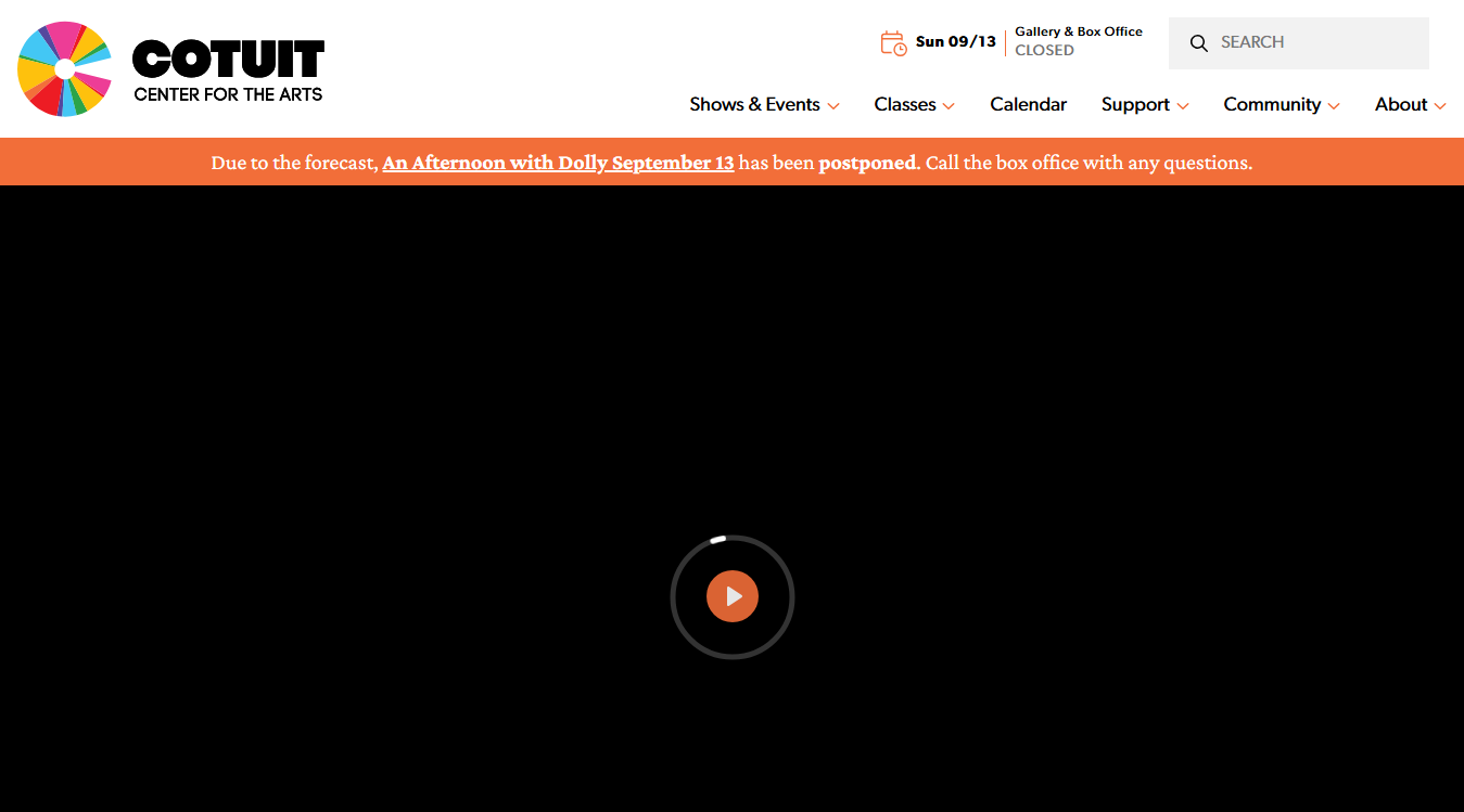 Website screenshot for Cotuit Center for the Arts