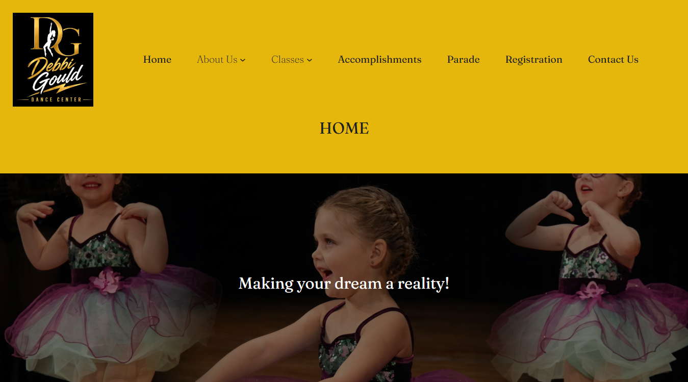 Website screenshot for Debbi Gould Dance Center