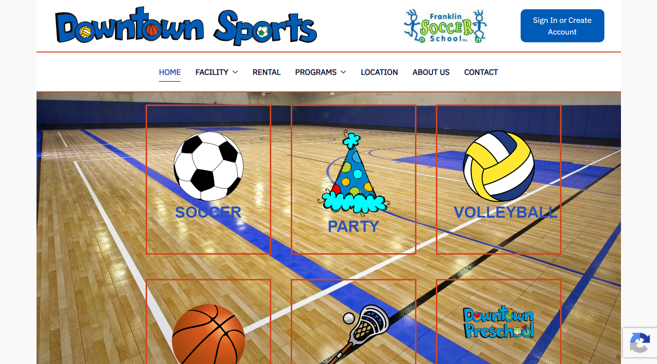 Website screenshot for Downtown Sports
