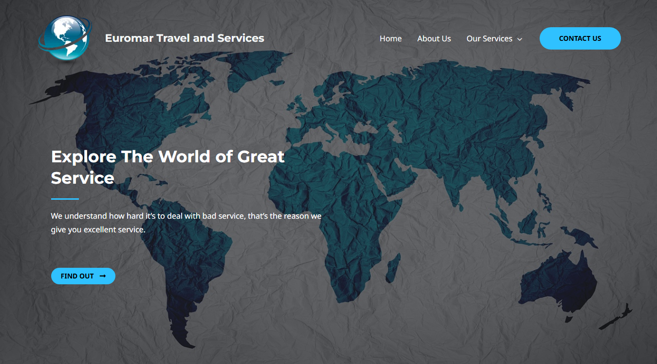 Website screenshot for Euromar Travel