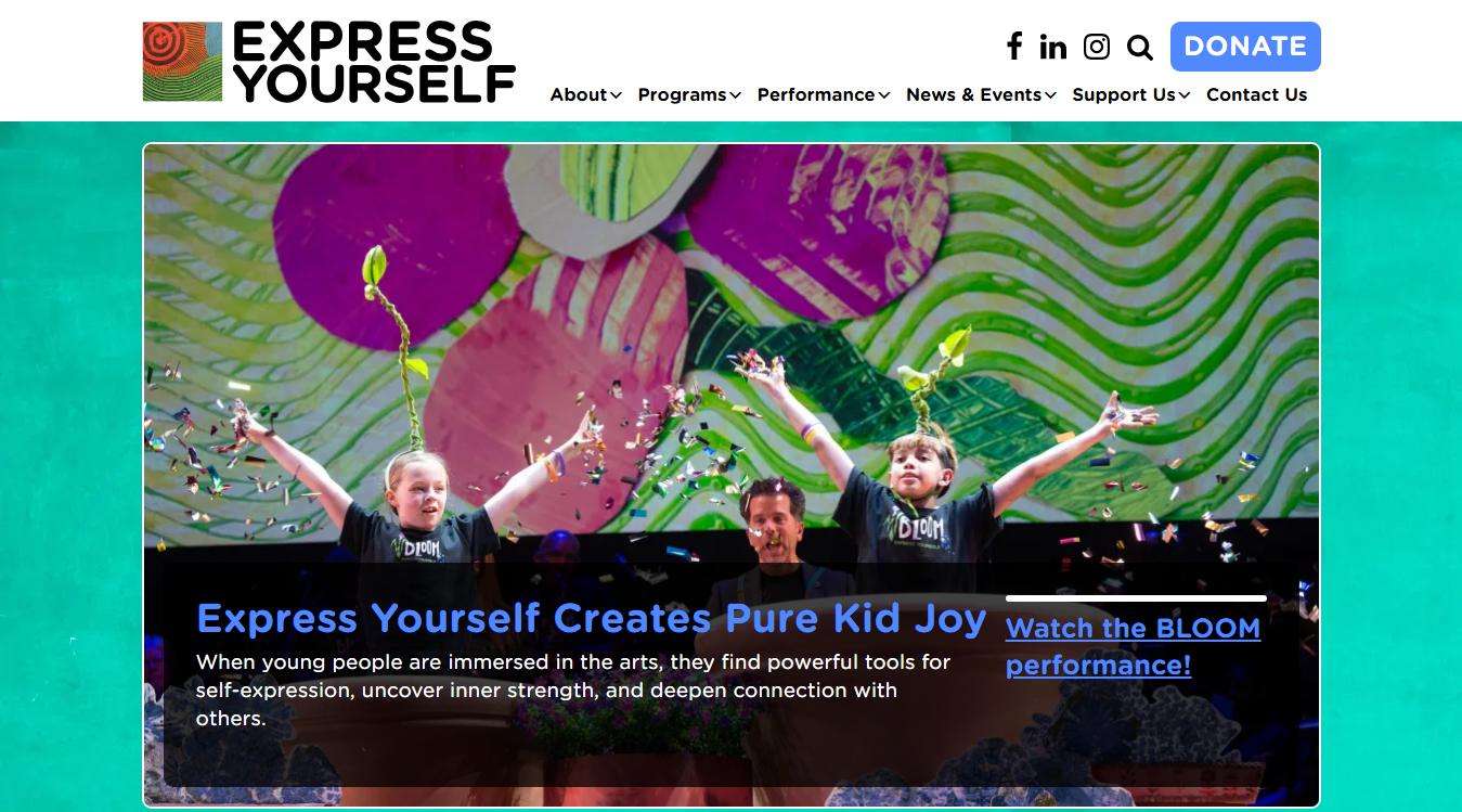 Website screenshot for Express Yourself