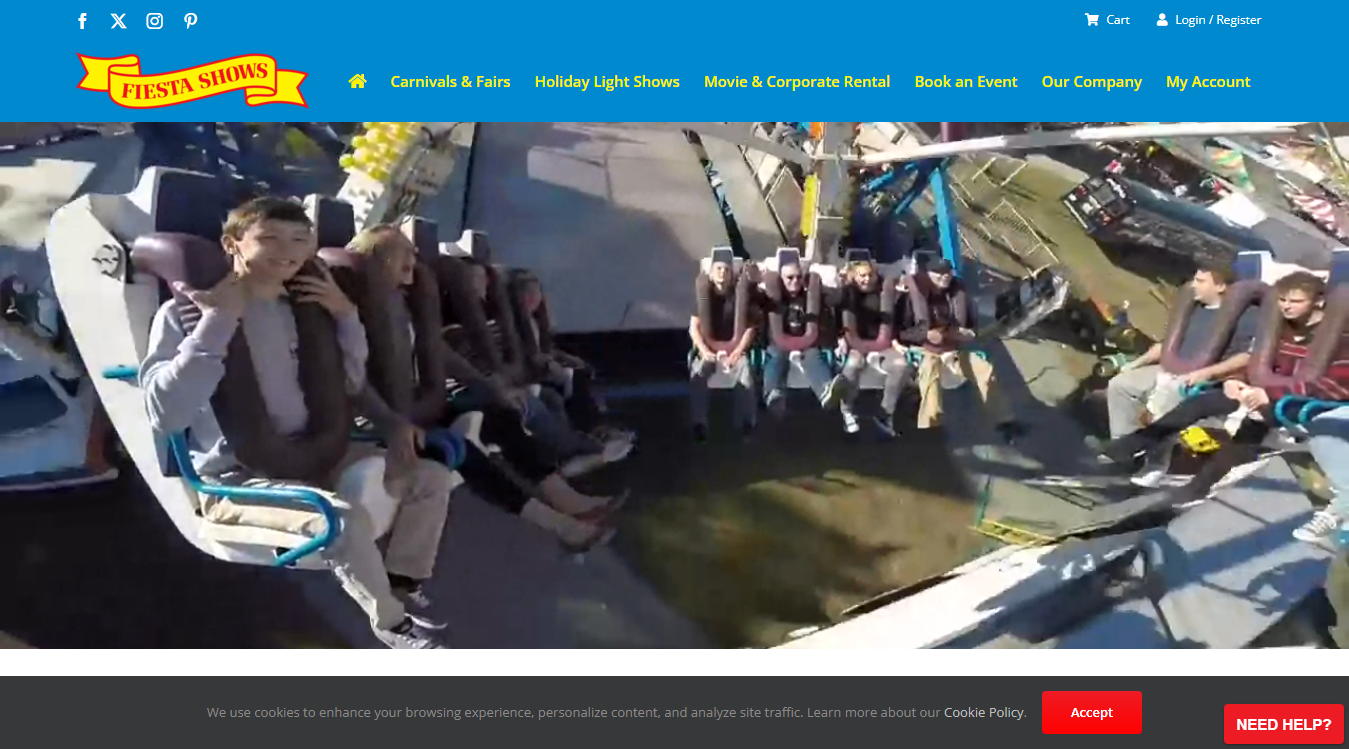 Website screenshot for Fiesta Shows Corporate Office