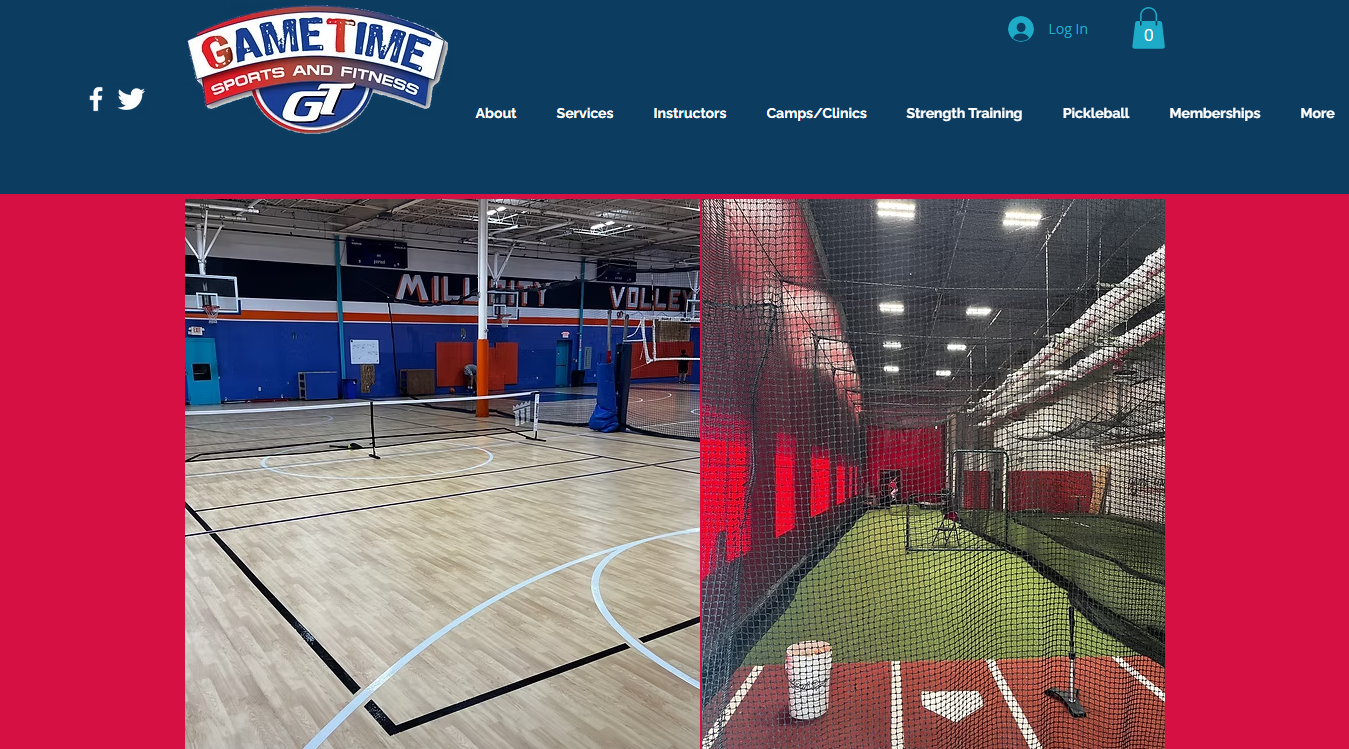 Website screenshot for Game Time Sports and Fitness
