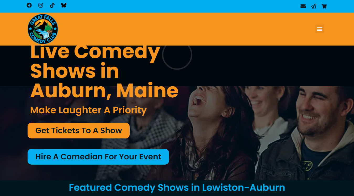 Website screenshot for Great Falls Comedy Club