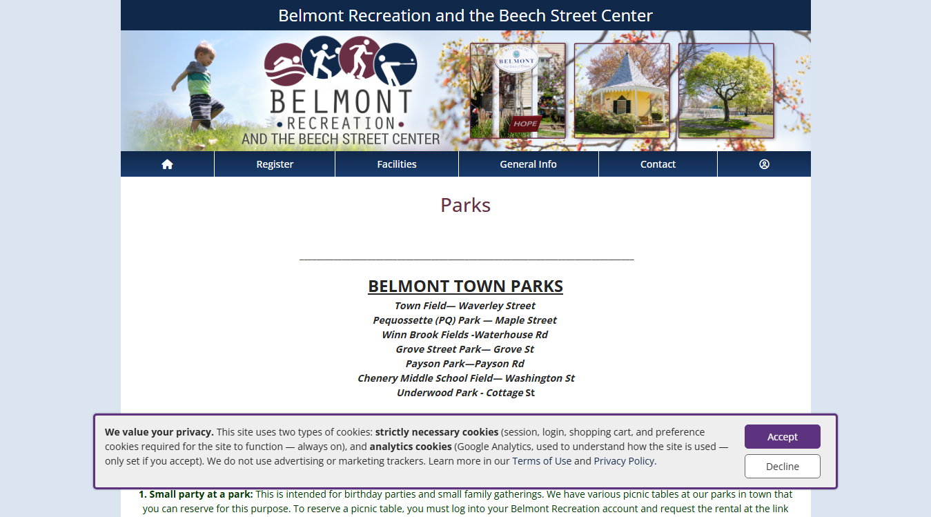 Website screenshot for Grove Street Playground