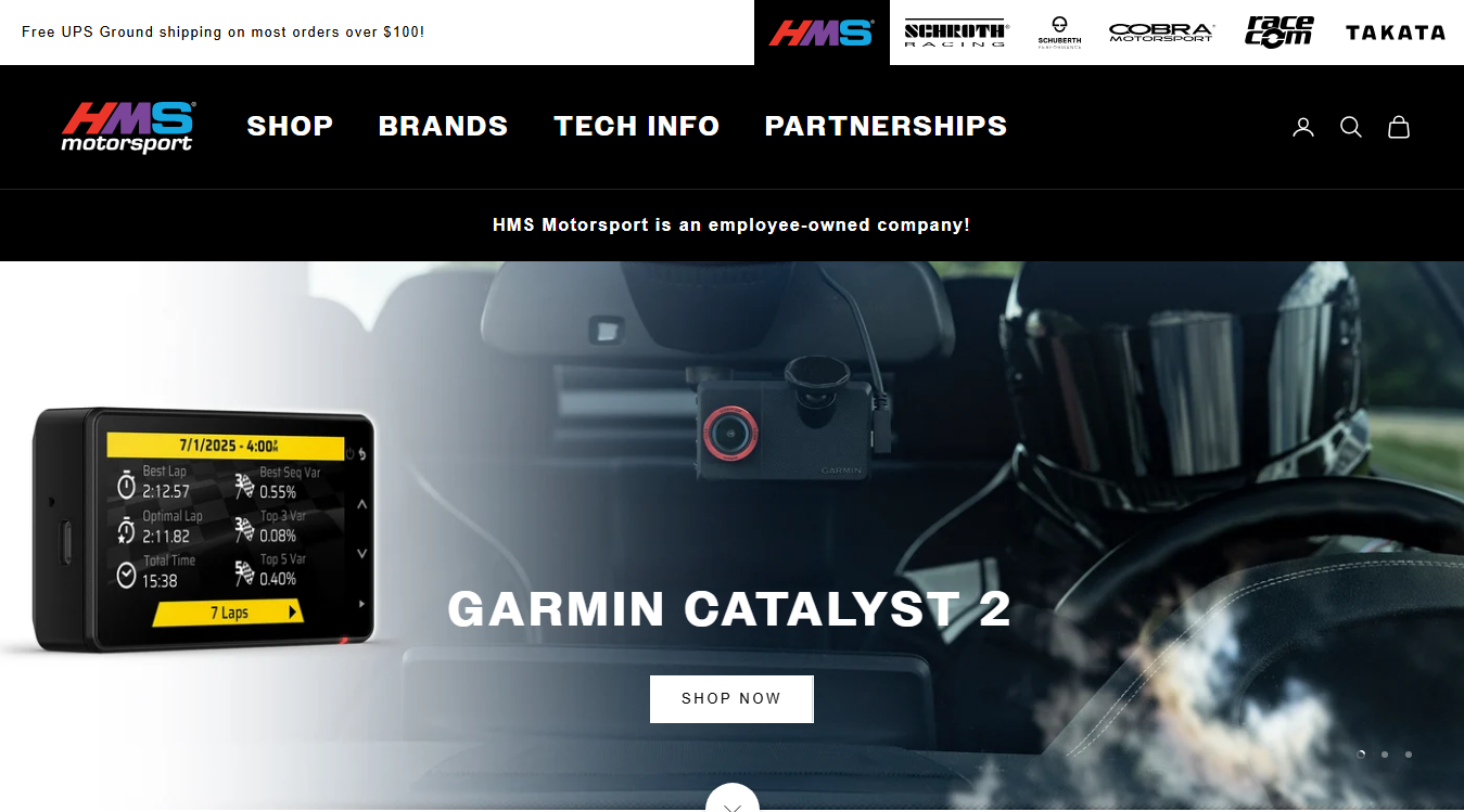 Website screenshot for HMS Motorsport