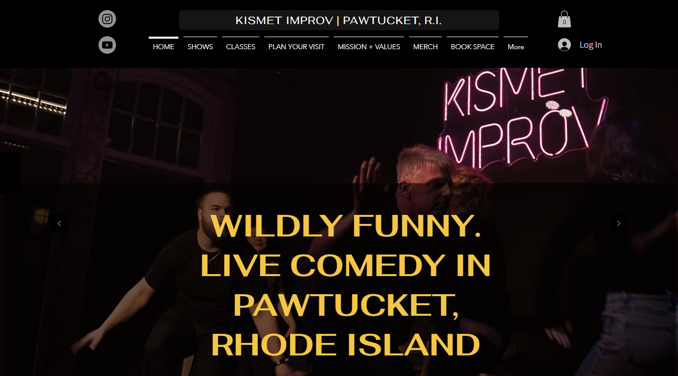 Website screenshot for Kismet Improv