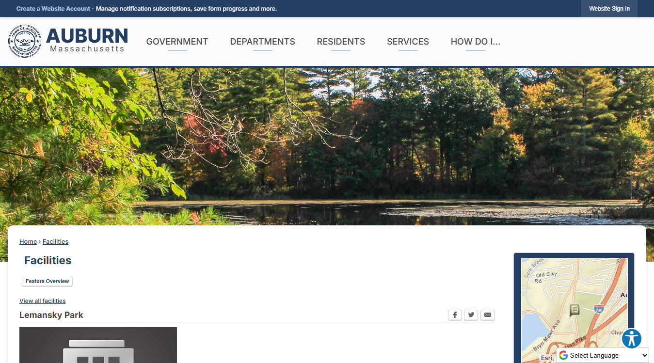 Website screenshot for Lemansky Park