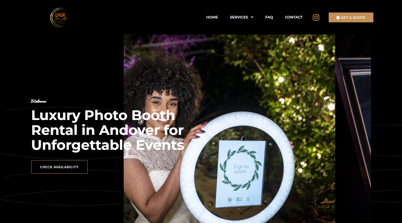 Website screenshot for LevelUp Your Selfie