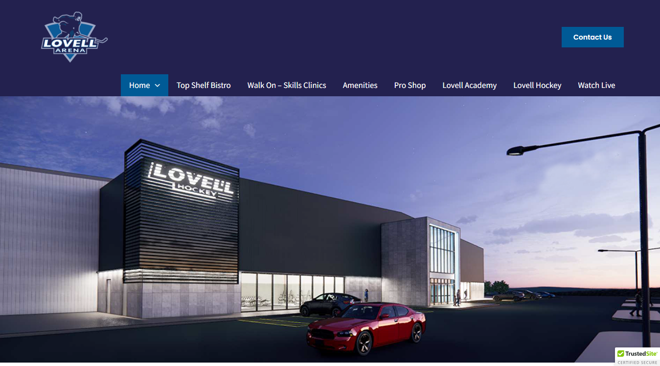 Website screenshot for Lovell Arena