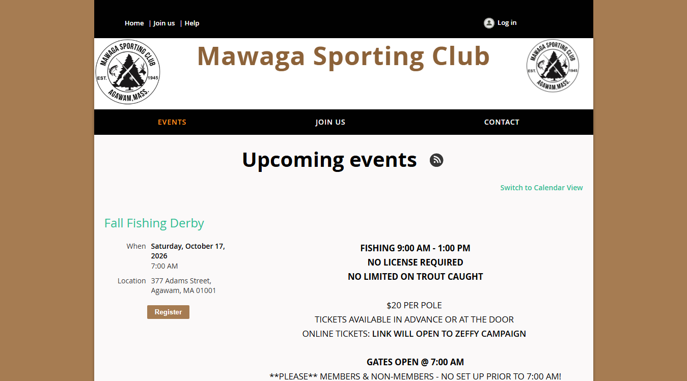 Website screenshot for Mawaga Sporting Club