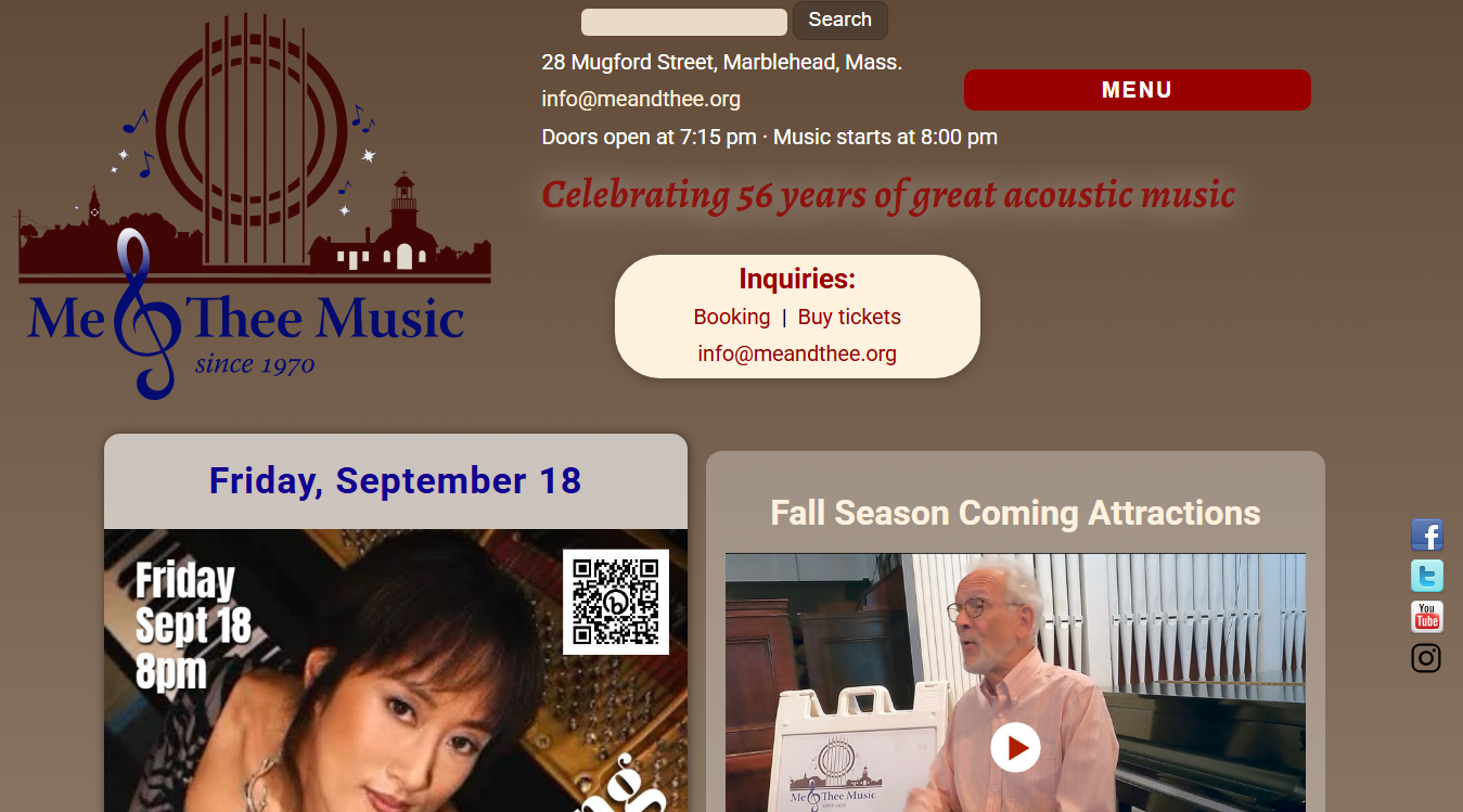 Website screenshot for Me&Thee Music