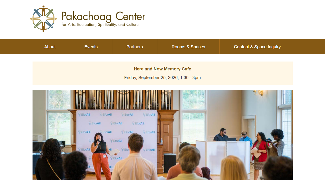 Website screenshot for Pakachoag Center