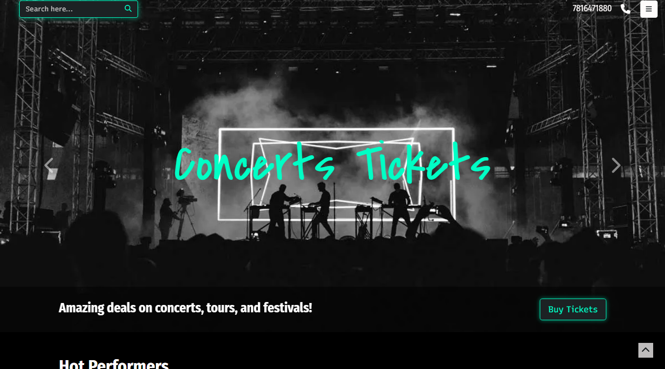 Website screenshot for Pat's Ticket Center