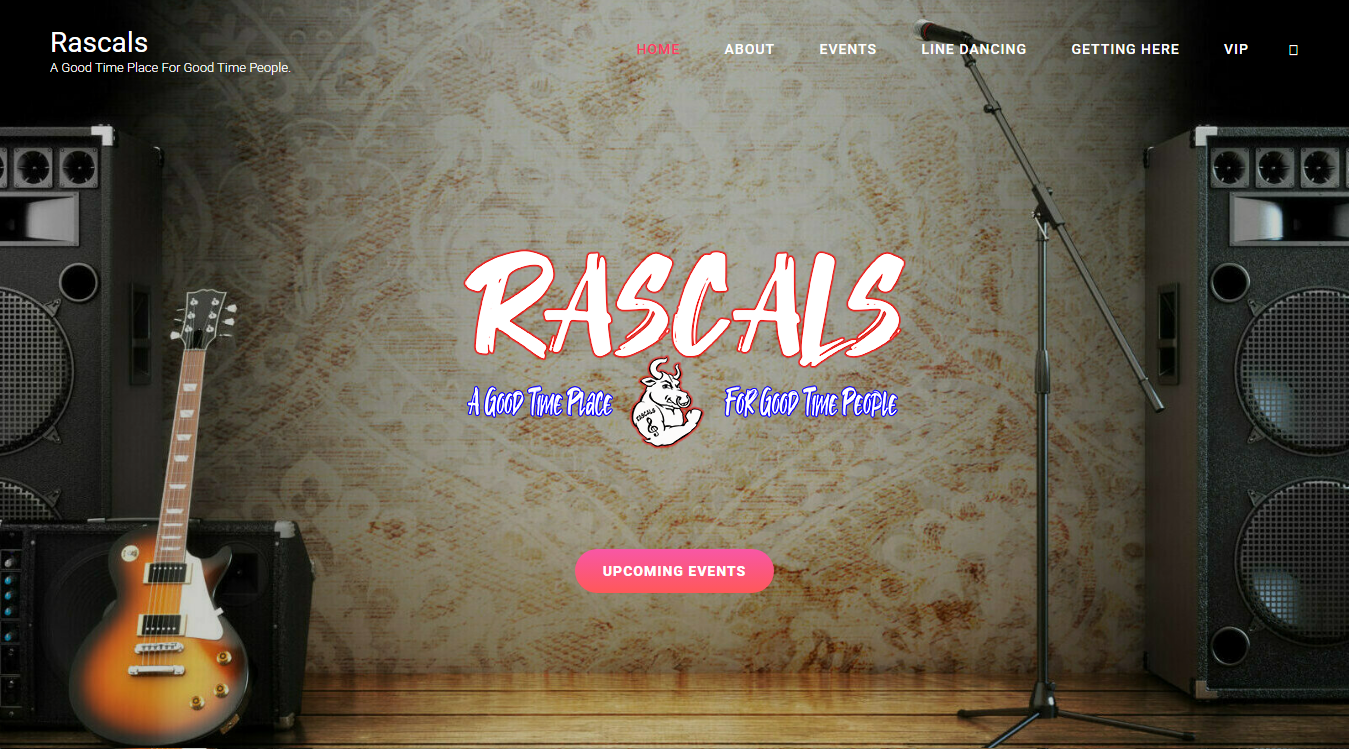 Website screenshot for Rascals