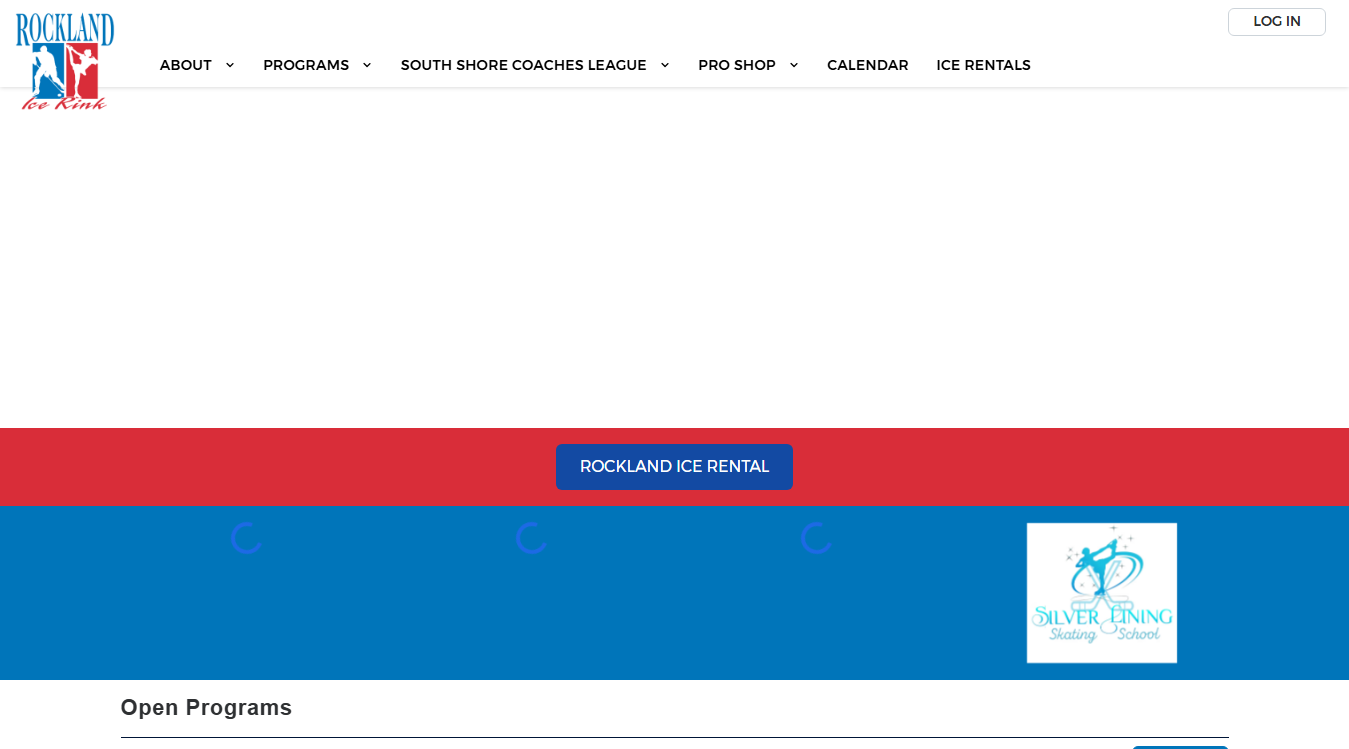 Website screenshot for Rockland Arena