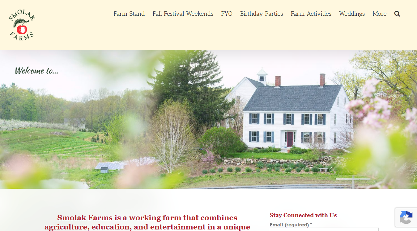Website screenshot for Smolak Farms