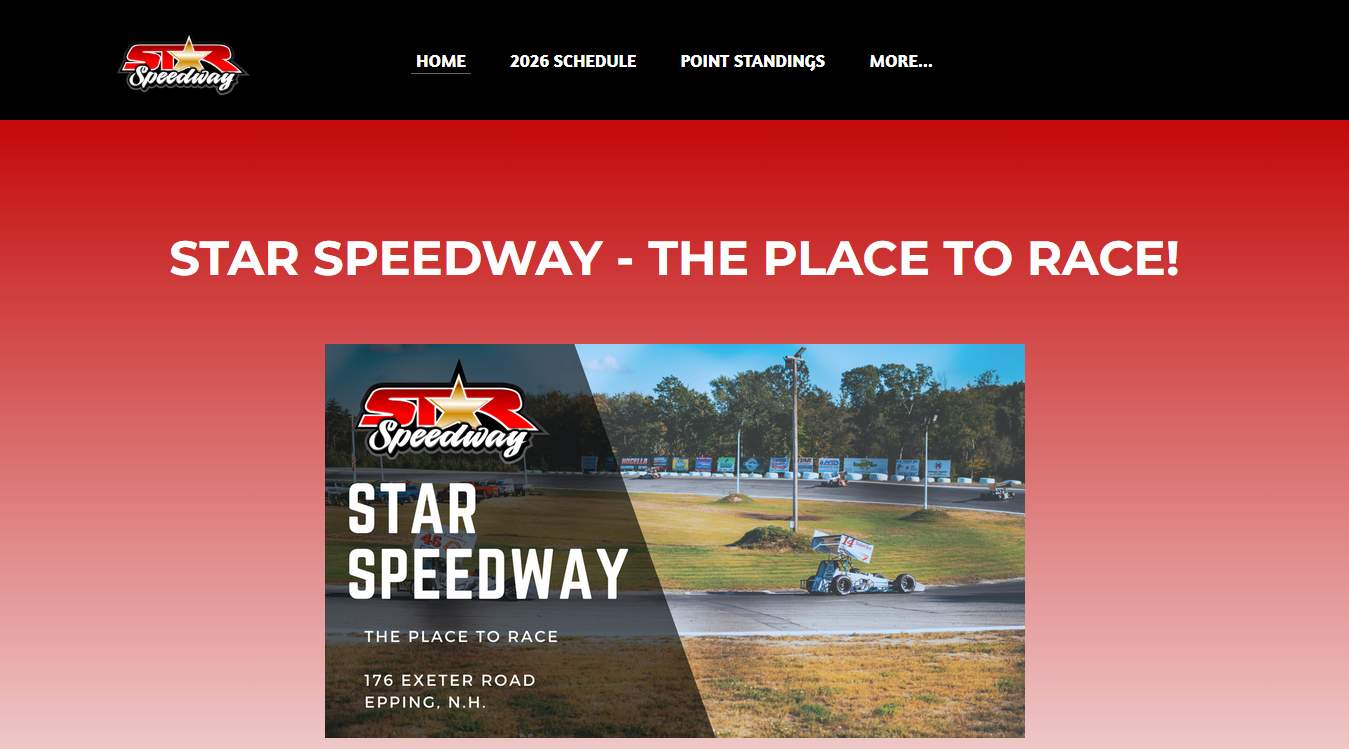 Website screenshot for Star Speedway