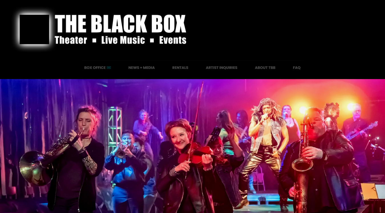 Website screenshot for THE BLACK BOX
