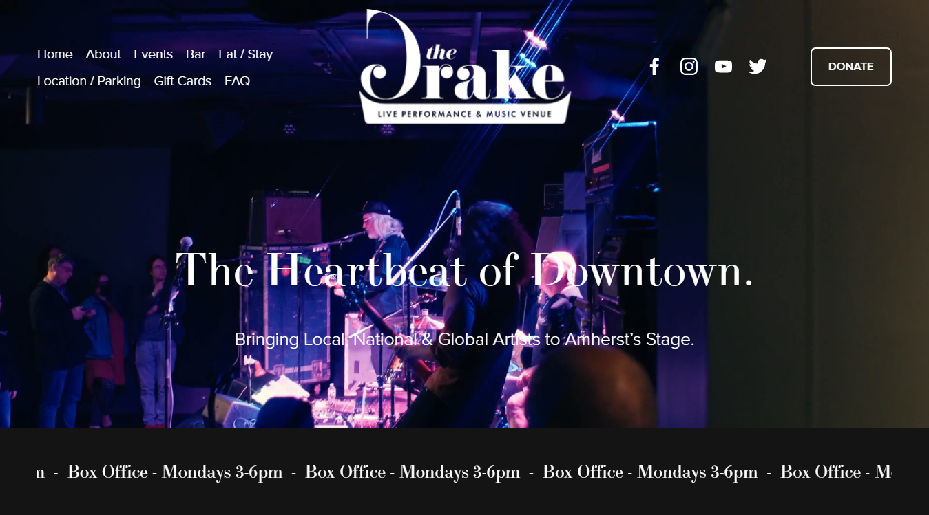 Website screenshot for The Drake