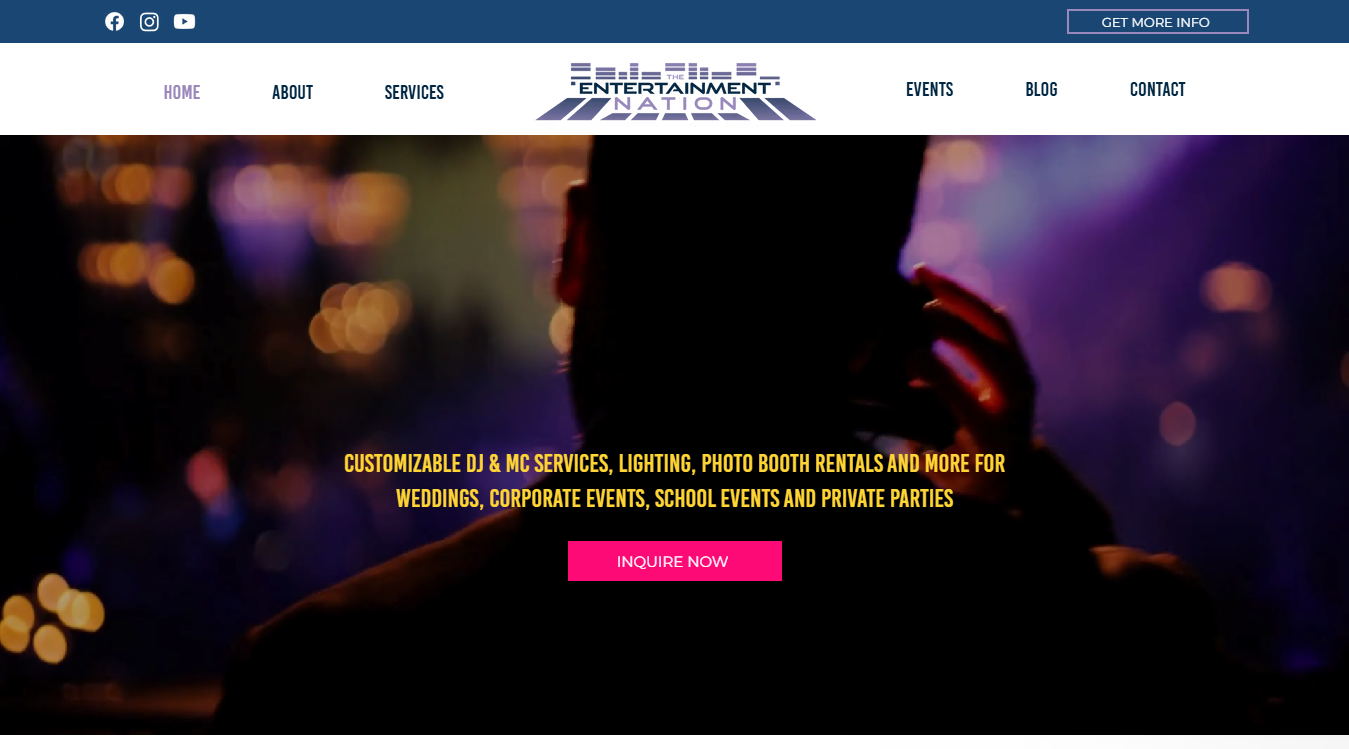 Website screenshot for The Entertainment Nation