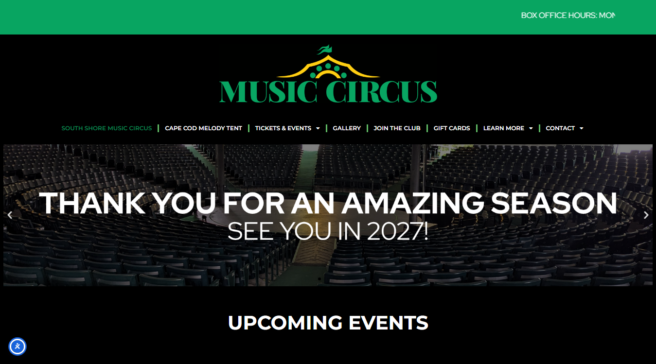 Website screenshot for The Music Circus