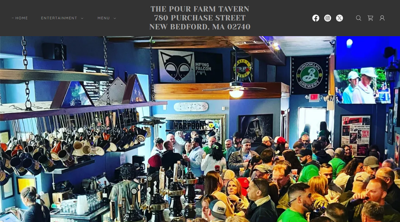 Website screenshot for The Pour Farm Tavern