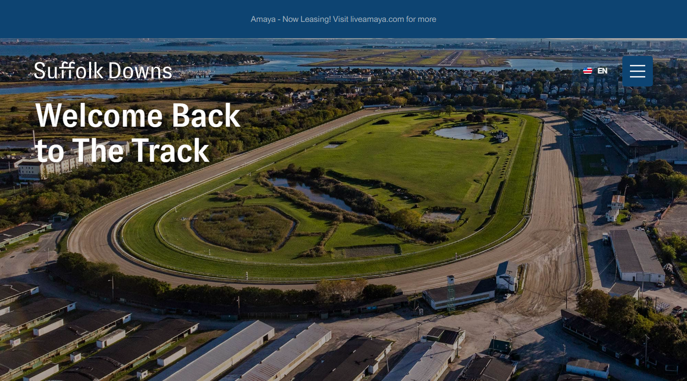 Website screenshot for The Track @ Suffolk Downs