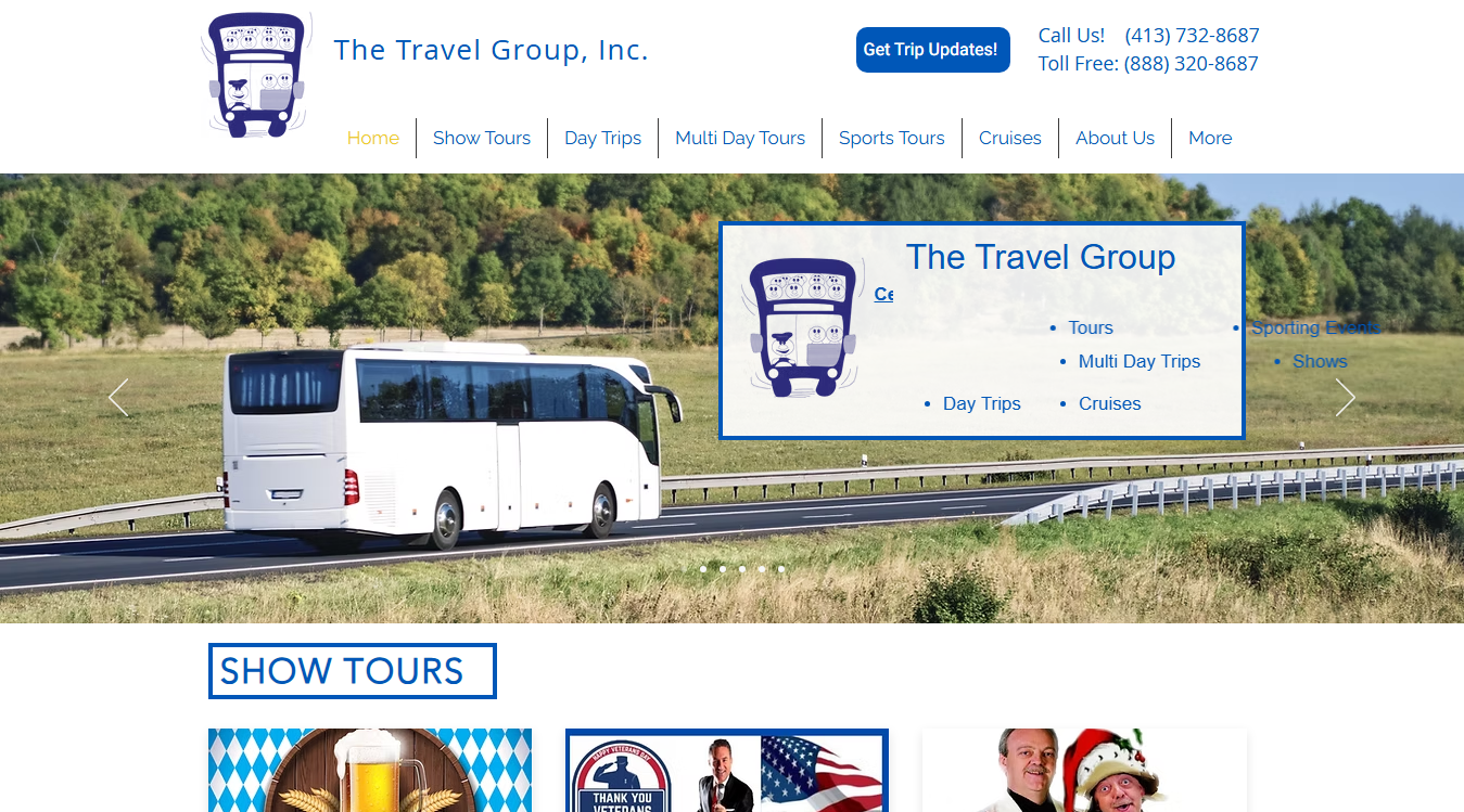 Website screenshot for The Travel Group, INC