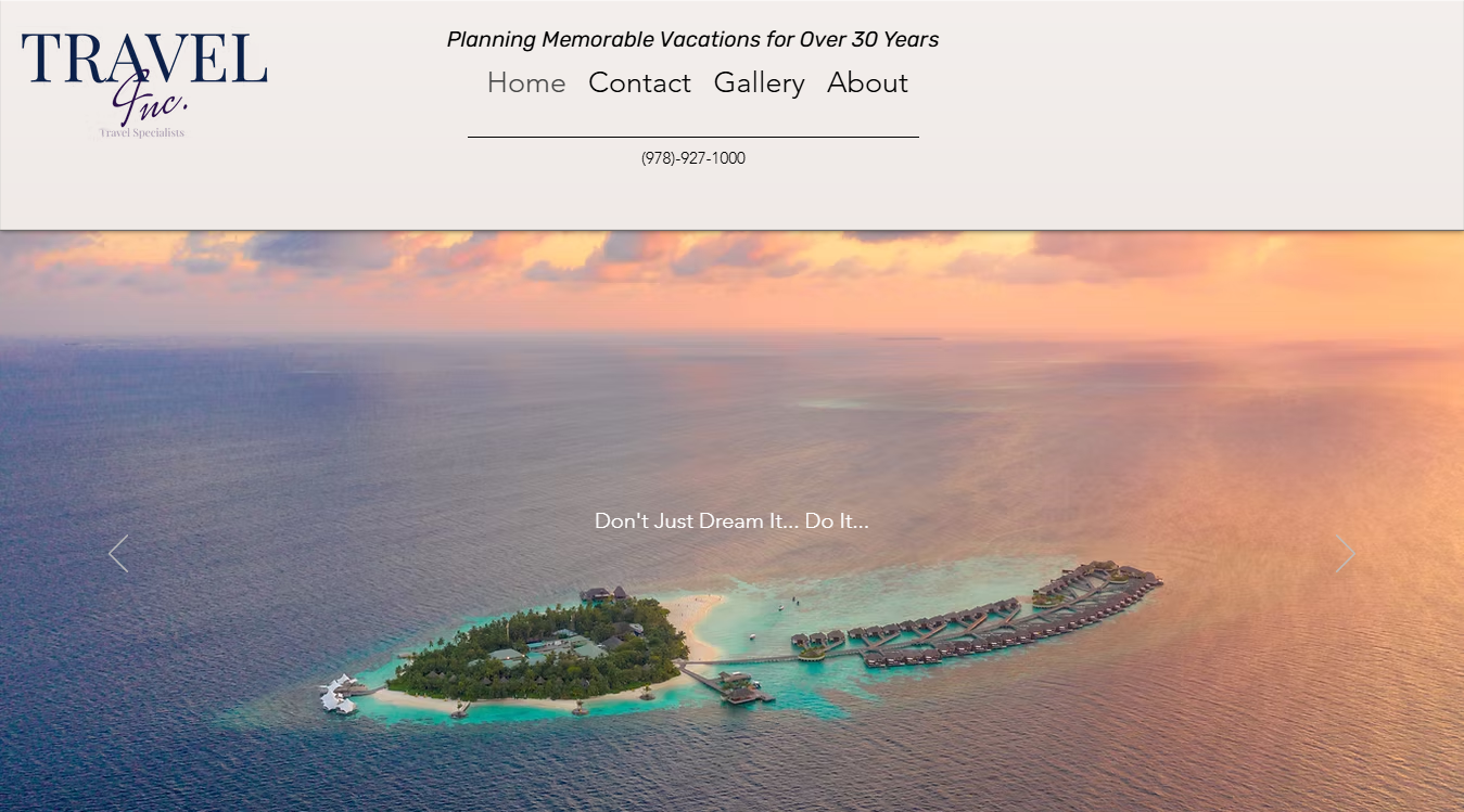 Website screenshot for Travel Inc