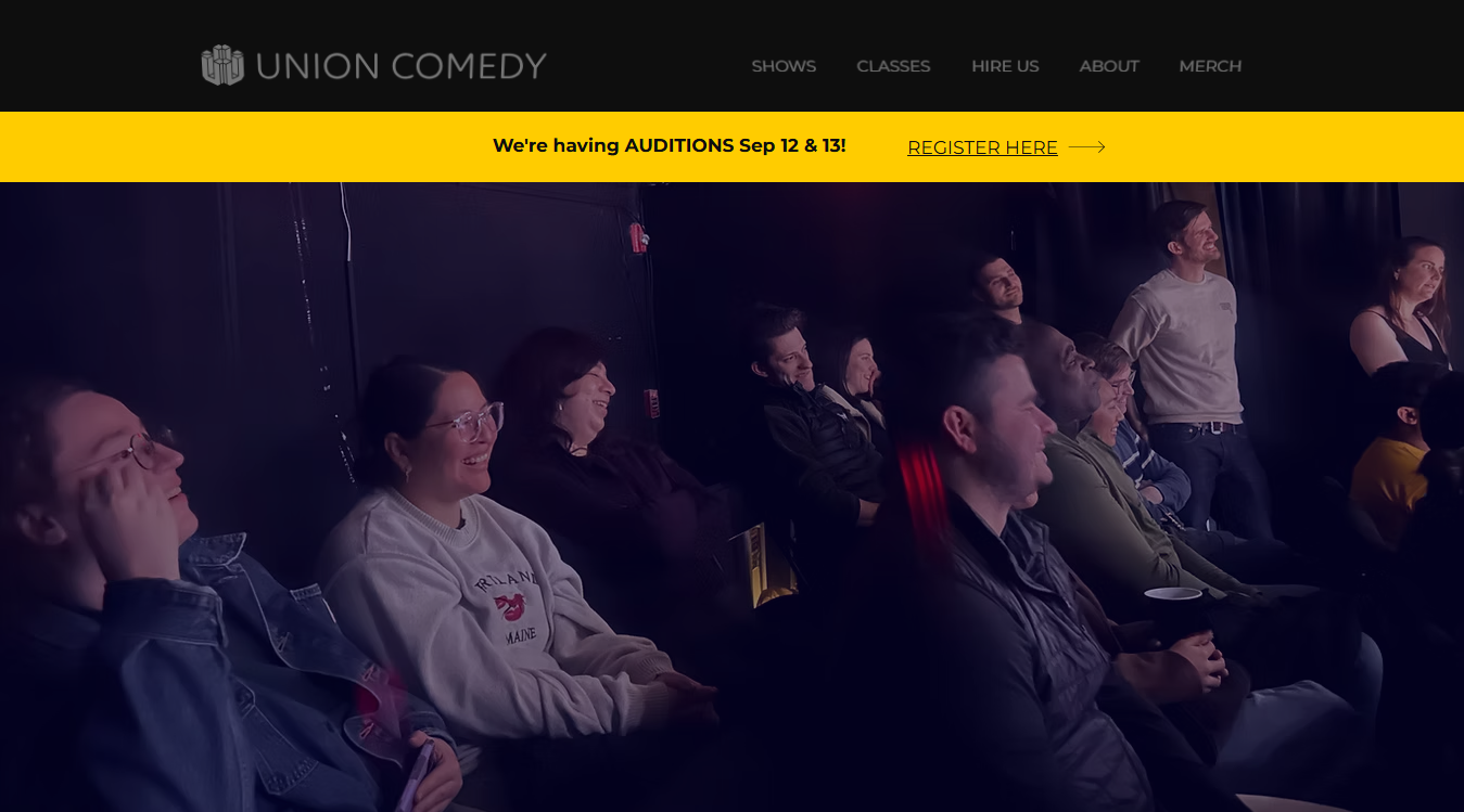 Website screenshot for Union Comedy