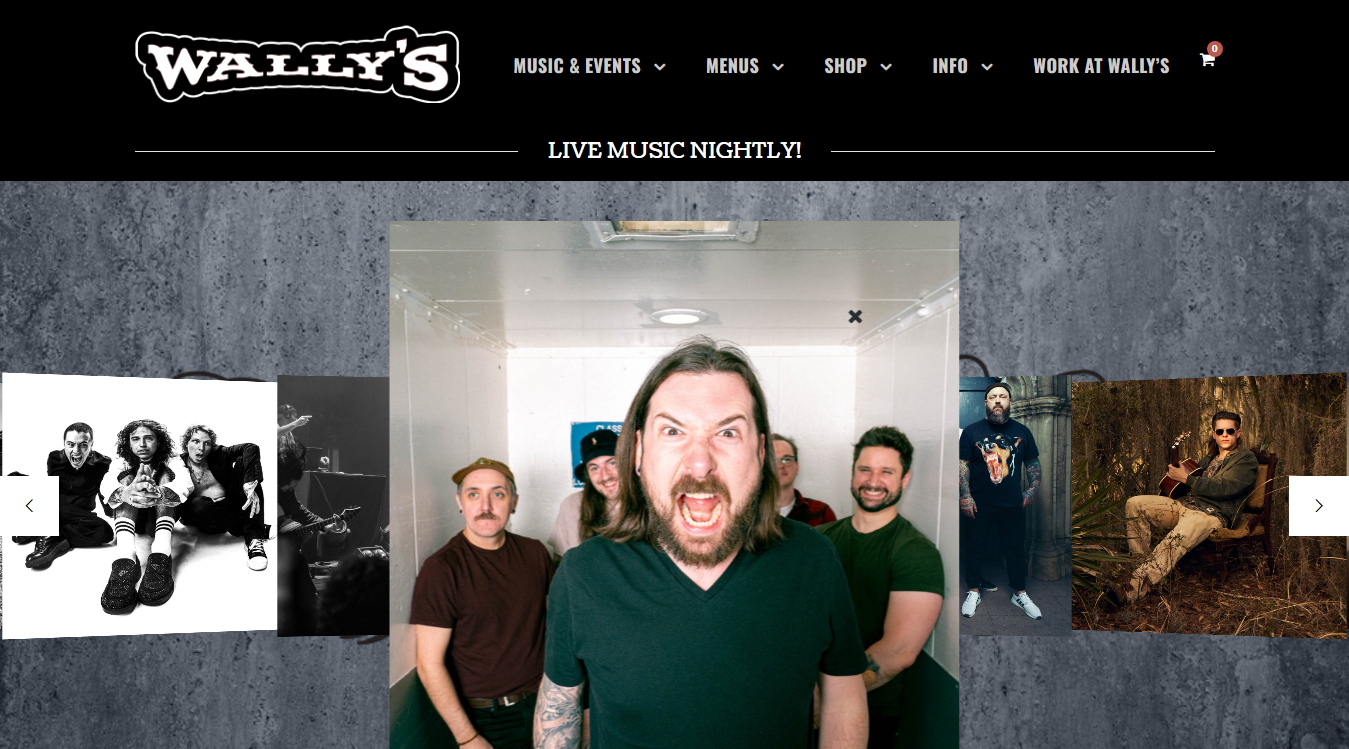 Website screenshot for Wally's